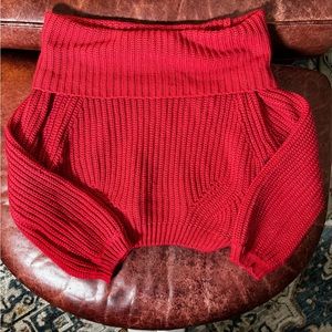 Red cropped off shoulder like new condition sweater